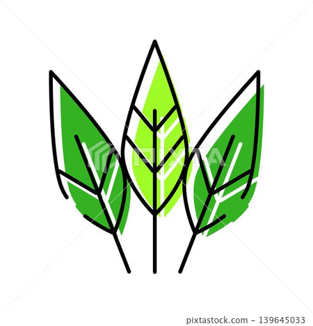 Green leaves growing nature ecology line art vector Green leaves growing nature ecology line art vector 139645033