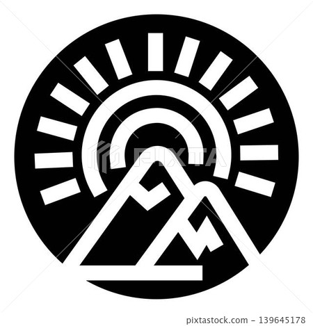 Sunrise mountain outdoor adventure logo icon design Sunrise mountain outdoor adventure logo icon design 139645178