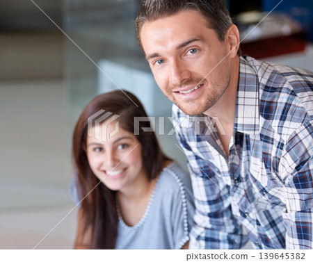 Teamwork, smile or portrait of creative people in meeting for brainstorming or collaboration in startup. Happy workers, casual or designers in office planning strategy, mission or problem solving 139645382