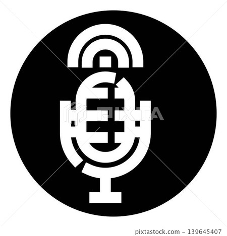 Microphone icon for podcast and broadcasting applications 139645407