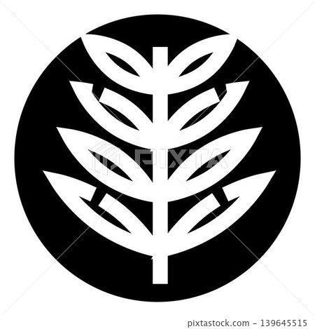 Stylized plant leaf icon representing nature and growth 139645515