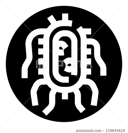Stylized indigenous pre columbian art icon representing creature 139645629