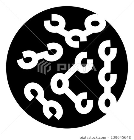 Network of wrenches forming connections in black circle 139645648
