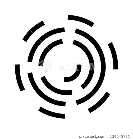 Abstract concentric fragmented circles forming a spiral pattern Abstract concentric fragmented circles forming a spiral pattern 139645735