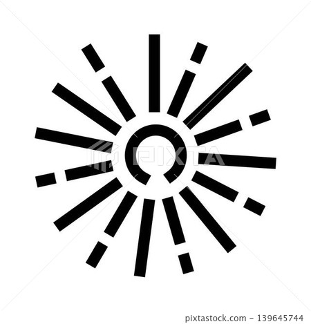 Sunburst abstract geometric icon representing warmth and light 139645744