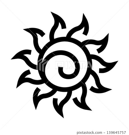 Tribal sun symbol representing heat and warmth Tribal sun symbol representing heat and warmth 139645757