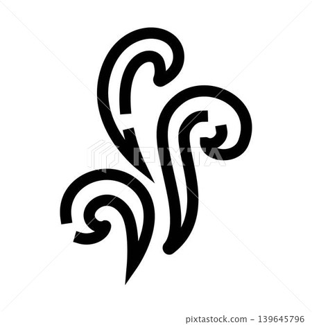 Abstract swirl lines creating a dynamic steam icon Abstract swirl lines creating a dynamic steam icon 139645796