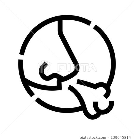 Nose smelling or breathing air line icon Nose smelling or breathing air line icon 139645814