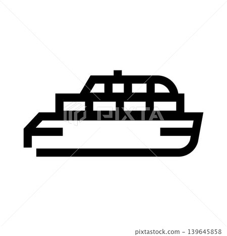 Passenger ferry boat transporting people on water icon Passenger ferry boat transporting people on water icon 139645858