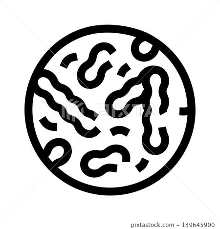 Bacteria microorganism growing in petri dish line icon Bacteria microorganism growing in petri dish line icon 139645900