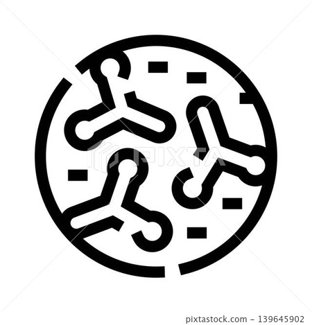 Petri dish icon showing virus or bacteria organism Petri dish icon showing virus or bacteria organism 139645902