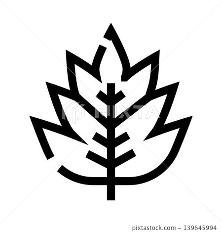Stylized plant leaf icon representing nature and ecology Stylized plant leaf icon representing nature and ecology 139645994