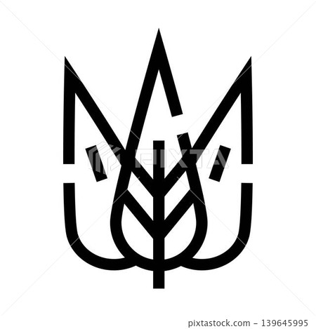Ukraine national emblem tryzub symbol line art Ukraine national emblem tryzub symbol line art 139645995