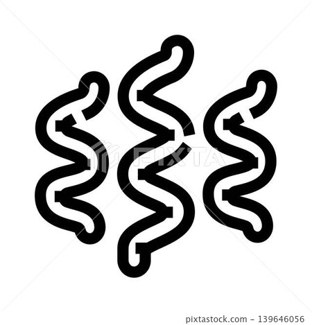 Three black outline wavy steam aroma icons Three black outline wavy steam aroma icons 139646056