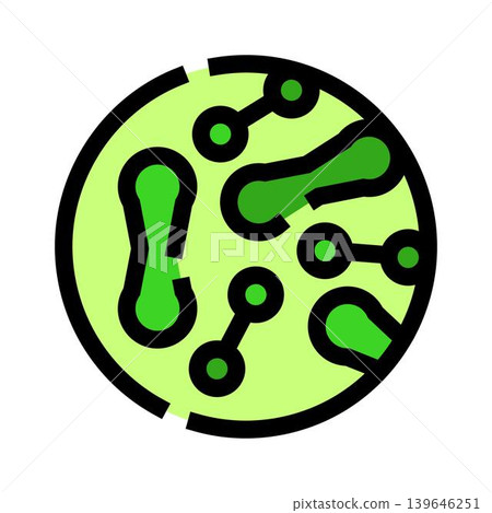 Microbe culture growing in petri dish icon 139646251