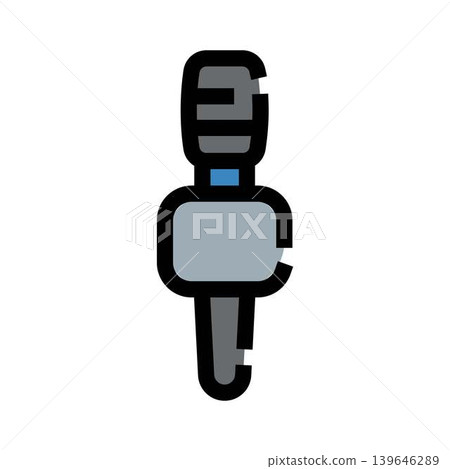 Broadcasting microphone symbol icon for news media Broadcasting microphone symbol icon for news media 139646289