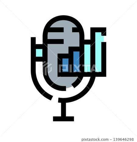 Microphone icon showing audio sound wave analysis Microphone icon showing audio sound wave analysis 139646298