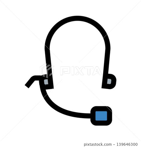 Headset with microphone representing customer service support Headset with microphone representing customer service support 139646300
