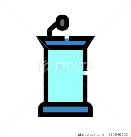 Icon demonstrating a lectern podium public speaking Icon demonstrating a lectern podium public speaking 139646302