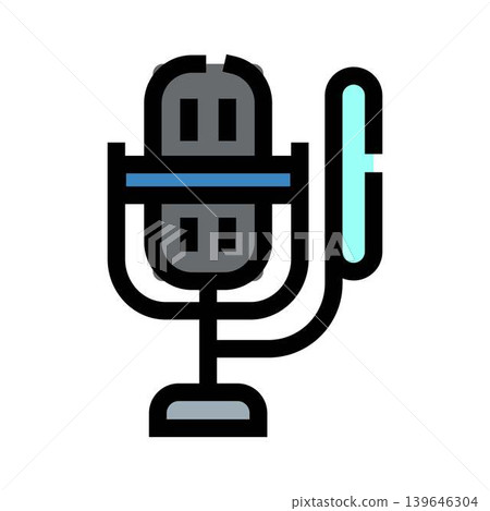 Microphone icon representing sound recording, podcasting, and broadcasting concept Microphone icon representing sound recording, podcasting, and broadcasting concept 139646304