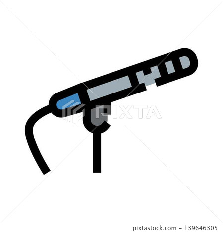 Boom shotgun microphone capturing audio sound recording icon Boom shotgun microphone capturing audio sound recording icon 139646305