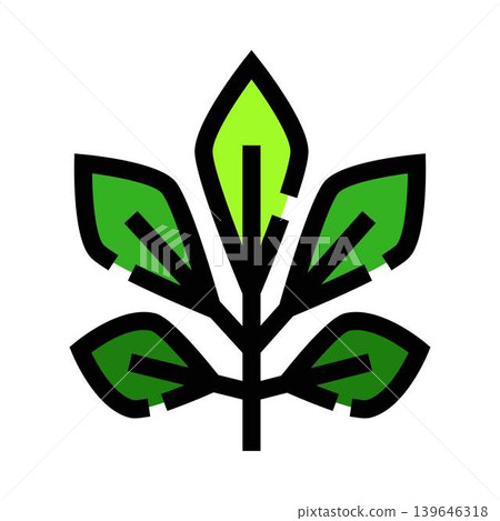 Green plant leaf icon representing nature and ecology Green plant leaf icon representing nature and ecology 139646318