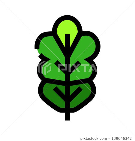 Green plant leaf icon symbolizing nature and growth Green plant leaf icon symbolizing nature and growth 139646342