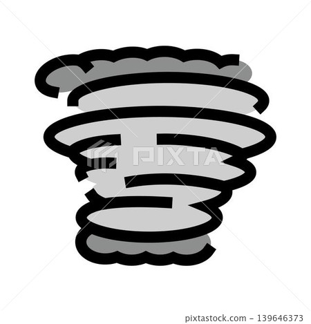 Drawing of tornado forming dangerous wind vortex 139646373