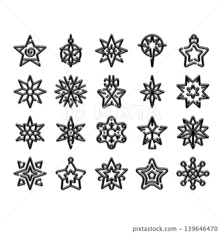 Star decoration doodle symbol collection for celebration design Star decoration doodle symbol collection for celebration design 139646470