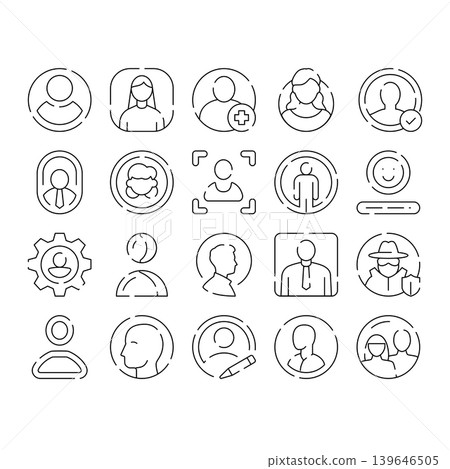 User profile avatar account icons set User profile avatar account icons set 139646505