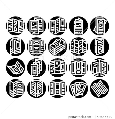 Set of booklet and brochure vector icons 139646549