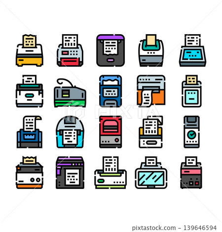 Receipt printer and pos terminal machines collection 139646594