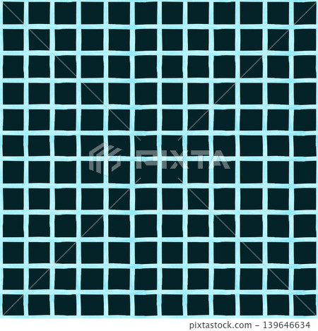 Seamless blue square pattern. Vertical and horizontal lines form a square grid. Watercolor illustration. Hand drawn background. Suitable for packaging, summer textiles, wallpaper and textile. Seamless blue square pattern. Vertical and horizontal lines form a square grid. Watercolor illustration. Hand drawn background. Suitable for packaging, summer textiles, wallpaper and textile. 139646634