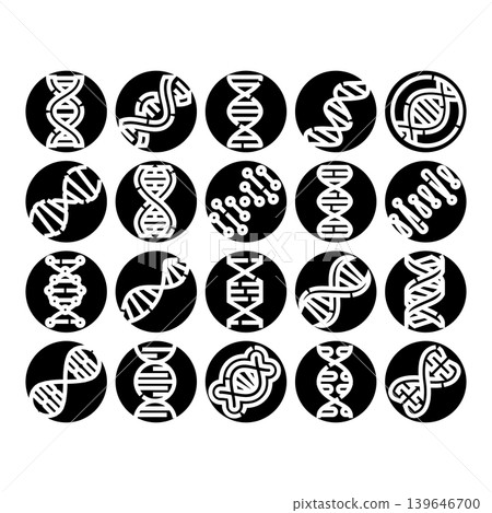 Dna helix icons genetic sequence biotechnology symbols Dna helix icons genetic sequence biotechnology symbols 139646700
