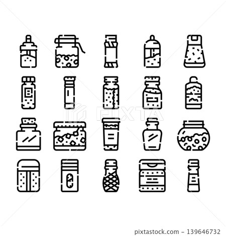 Spice, herb and seasoning jars collection Spice, herb and seasoning jars collection 139646732