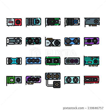 Computer graphics processing units hardware components collection 139646757