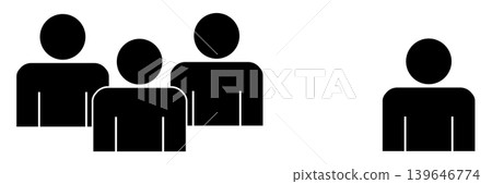 One and three upper body silhouette icons One and three upper body silhouette icons 139646774