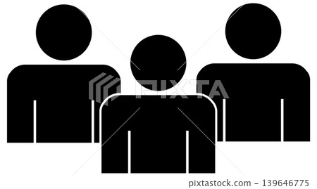 Three upper body silhouette icons Three upper body silhouette icons 139646775
