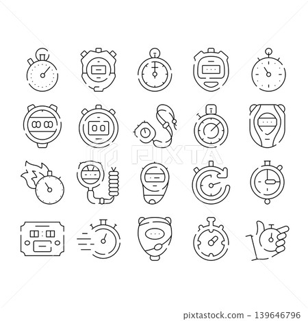 Stopwatches measuring time and speed in sports competition 139646796
