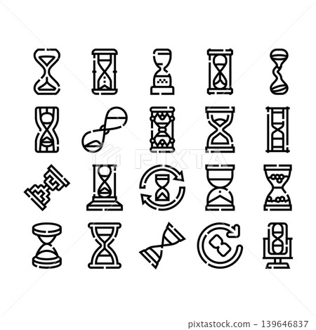 Hourglass time measure icon set collection Hourglass time measure icon set collection 139646837