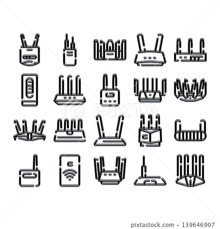 Wireless router and modem devices collection set Wireless router and modem devices collection set 139646907