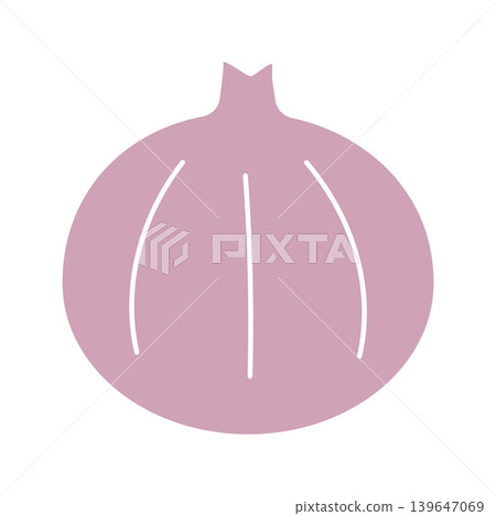 紅洋蔥的簡單彩色圖示插圖 139647069