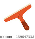 Window squeegee or glass cleaner isolated on white background. Flat vector illustration of household cleaning tool. Glass cleaning, housekeeping and sanitation concept 139647338