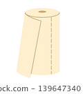 Paper towel roll flat vector illustration isolated on white background. Cleaning and hygiene concept for kitchen and home care 139647340