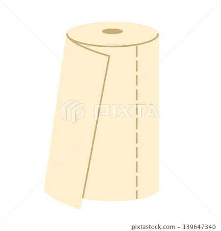 Paper towel roll flat vector illustration isolated on white background. Cleaning and hygiene concept for kitchen and home care Paper towel roll flat vector illustration isolated on white background. Cleaning and hygiene concept for kitchen and home care 139647340