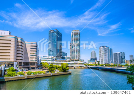 Yokohama cityscape, Japan: View from the north-east exit side of Yokohama Station, overlooking Yokohama Bay Quarter and other areas. (May 13) Yokohama cityscape, Japan: View from the north-east exit side of Yokohama Station, overlooking Yokohama Bay Quarter and other areas. (May 13) 139647461