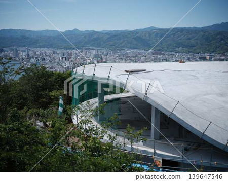 Construction of an observation deck on Mt. Godai 139647546