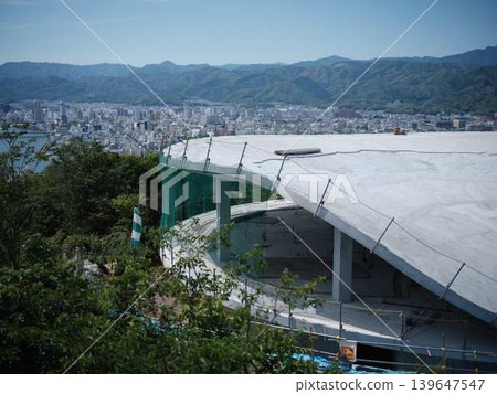 Construction of an observation deck on Mt. Godai 139647547