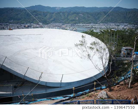 Construction of an observation deck on Mt. Godai 139647550