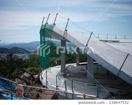 Construction of an observation deck on Mt. Godai 139647552